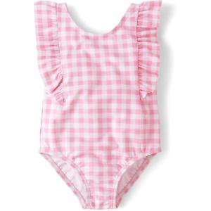 imageand Toddler One Piece SwimsuitPink Gingham Ruffle