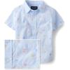 imageThe Childrens Place Baby Boys and Toddler Poplin Short Sleeve Button Down ShirtEaster Egg Geometric Print