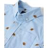 imageThe Childrens Place Baby Boys and Toddler Poplin Short Sleeve Button Down ShirtFootball Print
