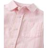 imageThe Childrens Place Baby Boys and Toddler Poplin Short Sleeve Button Down ShirtPink Stripes