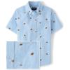 imageThe Childrens Place Boys Short Sleeve Poplin Button Down ShirtFootball Print