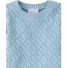 imageThe Childrens Place Girls Long Sleeve Crew Neck Pullover SweaterChalk Blue Crochet