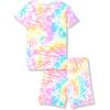 imageThe Childrens Place girls 100 Cotton Short Sleeve Top and Shorts2 Piece Pajama SetRainbow Spiral
