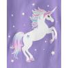 imageThe Childrens Place girls 100 Cotton Short Sleeve Top and Shorts2 Piece Pajama SetViolet Dream Unicorn