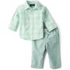 imageThe Childrens Place Baby Boys And Newborn Long Sleeve Top and Pants2piece Outfit SetMint Plaid