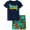 imageThe Childrens Place Baby Boys And Newborn Snug Fit 100 Cotton Short Sleeve Top and Shorts 2 Piece Pajama SetSummer