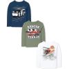 imageThe Childrens Place Baby Boys and Toddler DinoAnimalsSharks Long Sleeve Graphic TShirts3 PackPolice Car Rescue TeamHelicopter