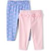 imageThe Childrens Place Baby Girls and Newborn Pull on PantsBowsPink Ruffle 2pack
