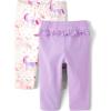 imageThe Childrens Place Baby Girls and Newborn Pull on PantsUnicornsPurple Ruffle 2pack