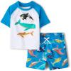 imageThe Childrens Place BabyBoys and Toddler Short Sleeve Rashguard and BottomsCoastal Whale Set