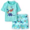 imageThe Childrens Place BabyBoys and Toddler Short Sleeve Rashguard and BottomsDino Beach Day