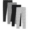 Dots/ Stars/ Solid Black/ Leopard Print 4-pack