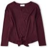 imageThe Childrens Place Girls Long Sleeve Knit Tie Front TopSugar Beet