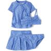 imageThe Childrens Place Girls Rashguard and Swimsuit SetSky Floral 4piece