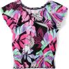 imageThe Childrens Place Girls Smocked Short Sleeve TopsBlack Tropical