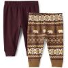 imageThe Childrens Place babyboys Cotton PantsIced Coffee Fairisle 2pack