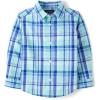 imageThe Childrens PlaceBaby Boysand Toddler Poplin Long Sleeve Button Down ShirtMellow Aqua Plaid18 Months24 Months