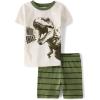 imageThe Childrens PlaceBoys100 Cotton Short Sleeve Top and Shorts 2 Piece PajamaOlive Dino