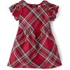 imageThe Childrens Placeand Toddler Short Sleeve Dressy DressRed Ochre Plaid