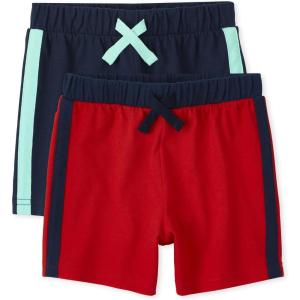 imageThe Childrens Place Baby Boys and Toddler Active Knit ShortsHampton Red Navy 2pack