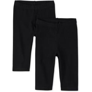 imageThe Childrens Place Baby Girls Capri Leggings 2 PackBlackBlack