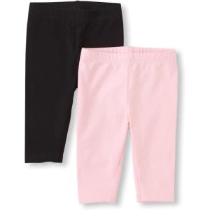 imageThe Childrens Place Baby Girls Capri Leggings 2 PackBlackShell