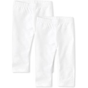 imageThe Childrens Place Baby Girls Capri Leggings 2 PackWhiteWhite