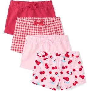 imageThe Childrens Place Baby Girls and Toddler Assorted Knit ShortsCherries 4pack