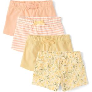 imageThe Childrens Place Baby Girls and Toddler Assorted Knit ShortsYellow Floral 4pack