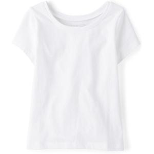 imageThe Childrens Place Baby Girls and Toddler Basic Short Sleeve Layering TShirtsWhite Single