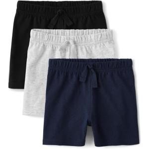 imageThe Childrens Place Baby and Newborn Cotton Pull on Everyday ShortsGreyNavyBlack 3pack