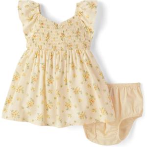 imageThe Childrens Place BabyGirls and Newborn Casual Short Sleeve Dress with Diaper CoverYellow Floral
