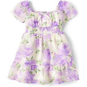 imageThe Childrens Place BabyGirls and Toddler Short Sleeve Casual DressesBunnys Tail Floral