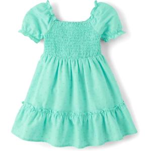 imageThe Childrens Place BabyGirls and Toddler Short Sleeve Casual DressesMint Tea