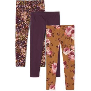imageThe Childrens Place Big Girls Fashion Leggings Heather Grey 47827 Pack of 2 Large1012Purple BoquetsVioletBrown Floral 3pack