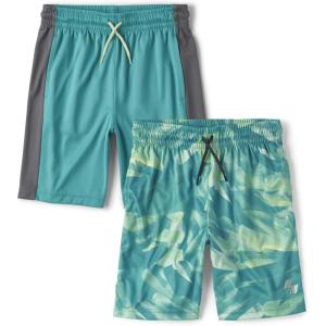 imageThe Childrens Place Boys Performance Basketball ShortsAqua Multi
