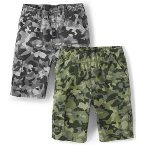 imageThe Childrens Place Boys Pull on Cargo ShortsCamo 2pack