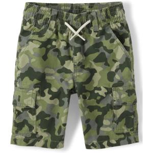 imageThe Childrens Place Boys Pull on Cargo ShortsGreen Camo