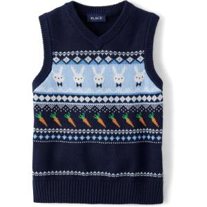 imageThe Childrens Place Boys Sweater VestEaster Bunny Striped Vest