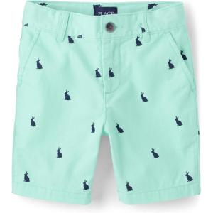imageThe Childrens Place Boys Uniform Chino ShortsAqua Bunny Print