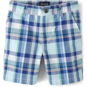 imageThe Childrens Place Boys Uniform Chino ShortsNavy Sail Plaid