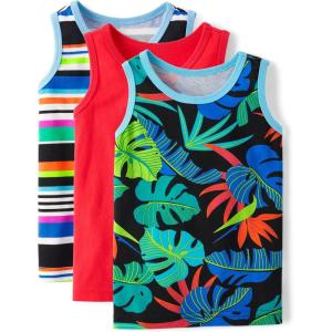 imageThe Childrens Place Boys and Toddler Assorted Sleeveless Tank TopsBright Safari 3pack