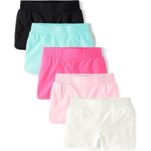 imageThe Childrens Place Girls Athletic Pull on ShortsMulticolor 5pack
