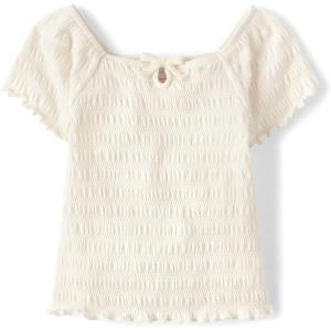 imageThe Childrens Place Girls Smocked Short Sleeve TopsBunnys Tail Keyhole