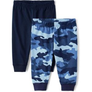 imageThe Childrens Place babyboys Cotton PantsBlackCamo 2pack