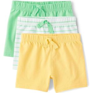 imageThe Childrens Place babyboys Cotton PantsYellowStripedGreen 3pack