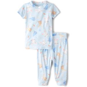 imageThe Childrens Place babyboys Sibling Matching Easter PajamasBunnies  Carrotsblue