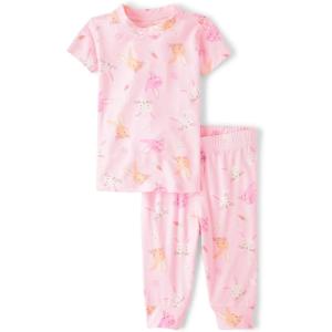 imageThe Childrens Place babygirls Easter Family Matching Snug Fit Cotton PajamasBunnies  Carrotsrose