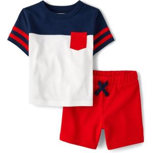 imageThe Childrens Place boys And Toddler Boys Short Sleeve Top and Shorts 2 Pc SetCupids Arrow