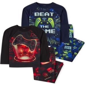 imageThe Childrens Place boys Long Sleeve Top and Pants 2 Piece Pajama SetBeat the Game 2pack